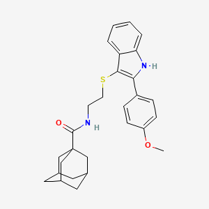 molecular formula C28H32N2O2S B2919636 N-(2-{[2-(4-methoxyphenyl)-1H-indol-3-yl]sulfanyl}ethyl)adamantane-1-carboxamide CAS No. 850916-99-3
