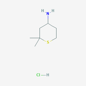 molecular formula C7H16ClNS B2919652 2,2-Dimethylthian-4-amine hydrochloride CAS No. 2007909-74-0