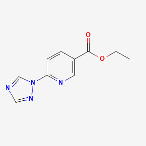molecular formula C10H10N4O2 B2919659 ethyl 6-(1H-1,2,4-triazol-1-yl)nicotinate CAS No. 400075-29-8
