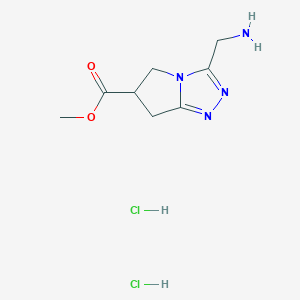 molecular formula C8H14Cl2N4O2 B2919675 methyl3-(aminomethyl)-5H,6H,7H-pyrrolo[2,1-c][1,2,4]triazole-6-carboxylatedihydrochloride CAS No. 2309458-25-9