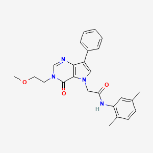 molecular formula C25H26N4O3 B2919690 N-(2,5-dimethylphenyl)-2-[3-(2-methoxyethyl)-4-oxo-7-phenyl-3,4-dihydro-5H-pyrrolo[3,2-d]pyrimidin-5-yl]acetamide CAS No. 1251670-85-5