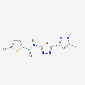 B2919705 5-chloro-N-(5-(1,5-dimethyl-1H-pyrazol-3-yl)-1,3,4-oxadiazol-2-yl)thiophene-2-carboxamide CAS No. 1019101-60-0