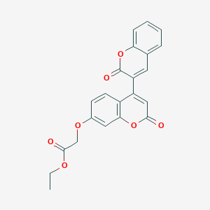 molecular formula C22H16O7 B2919706 ethyl 2-({2,2'-dioxo-2H,2'H-[3,4'-bichromene]-7'-yl}oxy)acetate CAS No. 869079-41-4