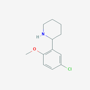 molecular formula C12H16ClNO B2919736 2-(5-Chloro-2-methoxyphenyl)piperidine CAS No. 526182-89-8