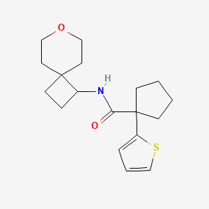 molecular formula C18H25NO2S B2919764 N-{7-oxaspiro[3.5]nonan-1-yl}-1-(thiophen-2-yl)cyclopentane-1-carboxamide CAS No. 2189434-02-2