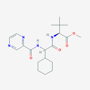 molecular formula C20H30N4O4 B2919802 (2S)-Methyl 2-(2-cyclohexyl-2-(pyrazine-2-carboxamido)acetamido)-3,3-dimethylbutanoate 