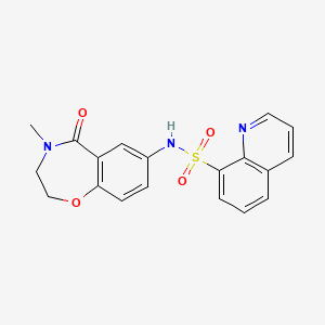 molecular formula C19H17N3O4S B2919808 N-(4-methyl-5-oxo-2,3,4,5-tetrahydro-1,4-benzoxazepin-7-yl)quinoline-8-sulfonamide CAS No. 1209266-50-1