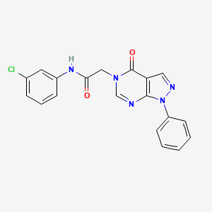 molecular formula C19H14ClN5O2 B2919815 N-(3-chlorophenyl)-2-(4-oxo-1-phenylpyrazolo[3,4-d]pyrimidin-5-yl)acetamide CAS No. 565167-91-1
