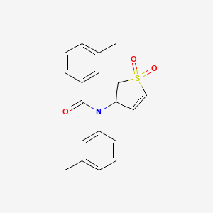 molecular formula C21H23NO3S B2919816 N-(3,4-dimethylphenyl)-N-(1,1-dioxido-2,3-dihydrothiophen-3-yl)-3,4-dimethylbenzamide CAS No. 863021-98-1