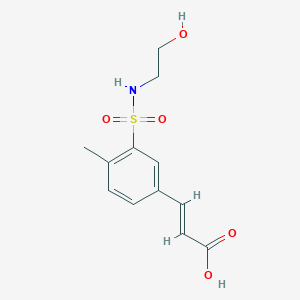 molecular formula C12H15NO5S B2919829 (2E)-3-{3-[(2-hydroxyethyl)sulfamoyl]-4-methylphenyl}prop-2-enoic acid CAS No. 1164522-52-4