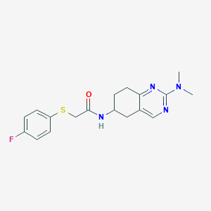 molecular formula C18H21FN4OS B2919831 N-[2-(dimethylamino)-5,6,7,8-tetrahydroquinazolin-6-yl]-2-[(4-fluorophenyl)sulfanyl]acetamide CAS No. 2097867-93-9