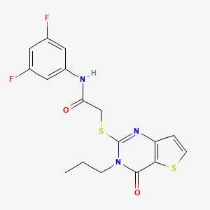 molecular formula C17H15F2N3O2S2 B2919833 N-(3,5-difluorophenyl)-2-({4-oxo-3-propyl-3H,4H-thieno[3,2-d]pyrimidin-2-yl}sulfanyl)acetamide CAS No. 1252847-89-4