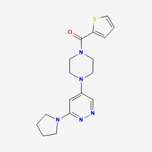 B2919836 (4-(6-(Pyrrolidin-1-yl)pyridazin-4-yl)piperazin-1-yl)(thiophen-2-yl)methanone CAS No. 1797719-59-5