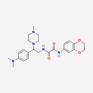 molecular formula C25H33N5O4 B2919840 N-(2,3-dihydro-1,4-benzodioxin-6-yl)-N'-{2-[4-(dimethylamino)phenyl]-2-(4-methylpiperazin-1-yl)ethyl}ethanediamide CAS No. 899957-39-2