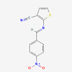 B2919947 2-[(E)-[(4-nitrophenyl)methylidene]amino]thiophene-3-carbonitrile CAS No. 343374-99-2