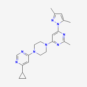 4-[4-(6-Cyclopropylpyrimidin-4-yl)piperazin-1-yl]-6-(3,5-dimethylpyrazol-1-yl)-2-methylpyrimidine