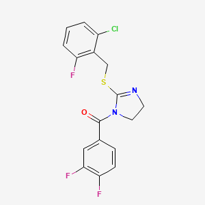 [2-[(2-Chloro-6-fluorophenyl)methylsulfanyl]-4,5-dihydroimidazol-1-yl]-(3,4-difluorophenyl)methanone
