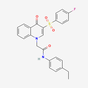 molecular formula C25H21FN2O4S B2919983 N-(4-ethylphenyl)-2-[3-(4-fluorobenzenesulfonyl)-4-oxo-1,4-dihydroquinolin-1-yl]acetamide CAS No. 866729-21-7