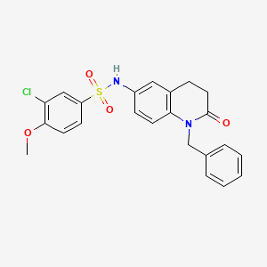 molecular formula C23H21ClN2O4S B2920022 N-(1-benzyl-2-oxo-1,2,3,4-tetrahydroquinolin-6-yl)-3-chloro-4-methoxybenzene-1-sulfonamide CAS No. 946325-97-9