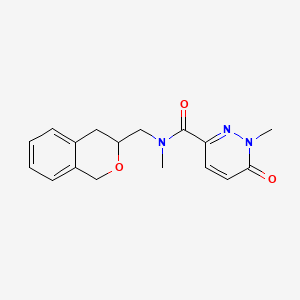 molecular formula C17H19N3O3 B2920024 N-(isochroman-3-ylmethyl)-N,1-dimethyl-6-oxo-1,6-dihydropyridazine-3-carboxamide CAS No. 2034527-51-8