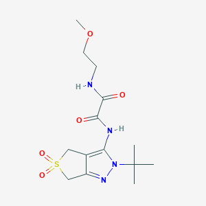molecular formula C14H22N4O5S B2920056 N'-{2-tert-butyl-5,5-dioxo-2H,4H,6H-5lambda6-thieno[3,4-c]pyrazol-3-yl}-N-(2-methoxyethyl)ethanediamide CAS No. 899944-94-6
