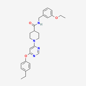 molecular formula C27H32N4O3 B2920074 N-[(3-ethoxyphenyl)methyl]-1-[6-(4-ethylphenoxy)pyrimidin-4-yl]piperidine-4-carboxamide CAS No. 1115999-06-8