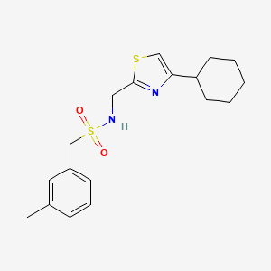 molecular formula C18H24N2O2S2 B2920095 N-[(4-cyclohexyl-1,3-thiazol-2-yl)methyl]-1-(3-methylphenyl)methanesulfonamide CAS No. 2034401-19-7