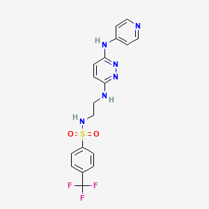 molecular formula C18H17F3N6O2S B2920106 N-(2-((6-(pyridin-4-ylamino)pyridazin-3-yl)amino)ethyl)-4-(trifluoromethyl)benzenesulfonamide CAS No. 1021250-63-4
