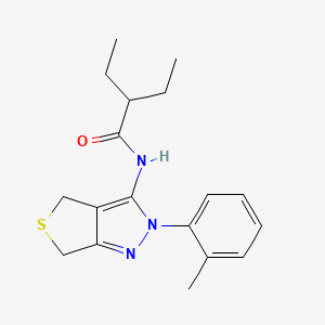 molecular formula C18H23N3OS B2920124 2-ethyl-N-[2-(2-methylphenyl)-4,6-dihydrothieno[3,4-c]pyrazol-3-yl]butanamide CAS No. 361172-55-6