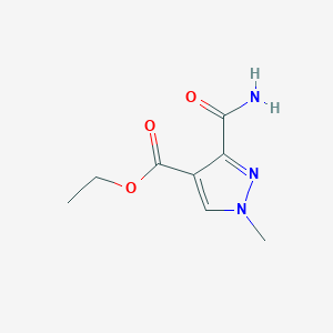 molecular formula C8H11N3O3 B2920142 ethyl 3-carbamoyl-1-methyl-1H-pyrazole-4-carboxylate CAS No. 81303-51-7