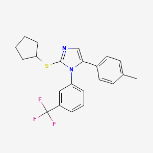 2-(cyclopentylthio)-5-(p-tolyl)-1-(3-(trifluoromethyl)phenyl)-1H-imidazole
