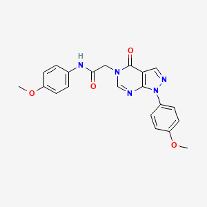 molecular formula C21H19N5O4 B2920158 N-(4-methoxyphenyl)-2-[1-(4-methoxyphenyl)-4-oxo-1H,4H,5H-pyrazolo[3,4-d]pyrimidin-5-yl]acetamide CAS No. 842971-11-3