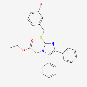 molecular formula C26H23FN2O2S B2920161 ethyl 2-{2-[(3-fluorobenzyl)sulfanyl]-4,5-diphenyl-1H-imidazol-1-yl}acetate CAS No. 339277-97-3