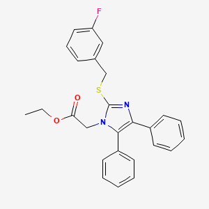 ethyl 2-{2-[(3-fluorobenzyl)sulfanyl]-4,5-diphenyl-1H-imidazol-1-yl}acetate