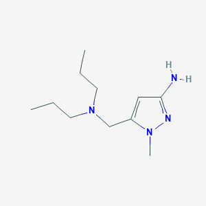 molecular formula C11H22N4 B2920170 5-[(dipropylamino)methyl]-1-methyl-1H-pyrazol-3-amine CAS No. 1855943-96-2