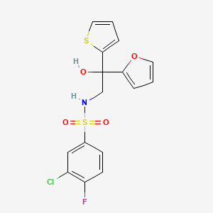 3-chloro-4-fluoro-N-(2-(furan-2-yl)-2-hydroxy-2-(thiophen-2-yl)ethyl)benzenesulfonamide