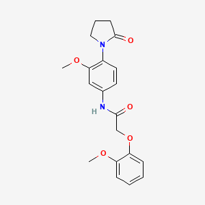 molecular formula C20H22N2O5 B2920192 N-[3-methoxy-4-(2-oxopyrrolidin-1-yl)phenyl]-2-(2-methoxyphenoxy)acetamide CAS No. 941933-63-7