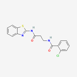 molecular formula C17H14ClN3O2S B2920210 n-(3-(Benzo[d]thiazol-2-ylamino)-3-oxopropyl)-2-chlorobenzamide CAS No. 783318-35-4