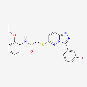 molecular formula C21H18FN5O2S B2920224 N-(2-ethoxyphenyl)-2-((3-(3-fluorophenyl)-[1,2,4]triazolo[4,3-b]pyridazin-6-yl)thio)acetamide CAS No. 852374-74-4