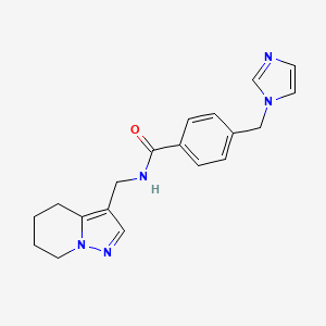 molecular formula C19H21N5O B2920232 4-[(1H-imidazol-1-yl)methyl]-N-({4H,5H,6H,7H-pyrazolo[1,5-a]pyridin-3-yl}methyl)benzamide CAS No. 2034405-90-6