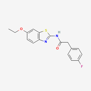 molecular formula C17H15FN2O2S B2920237 N-(6-ethoxy-1,3-benzothiazol-2-yl)-2-(4-fluorophenyl)acetamide CAS No. 847730-80-7
