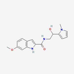 molecular formula C17H19N3O3 B2920254 N-(2-hydroxy-2-(1-methyl-1H-pyrrol-2-yl)ethyl)-6-methoxy-1H-indole-2-carboxamide CAS No. 1798522-88-9