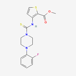 molecular formula C17H18FN3O2S2 B2920256 Methyl 3-({[4-(2-fluorophenyl)piperazin-1-yl]carbonothioyl}amino)thiophene-2-carboxylate CAS No. 892272-82-1