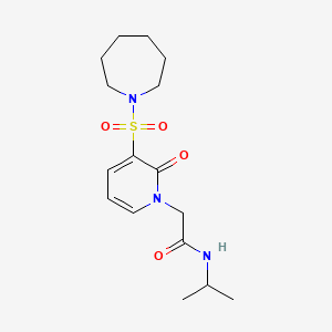molecular formula C16H25N3O4S B2920280 2-[3-(azepane-1-sulfonyl)-2-oxo-1,2-dihydropyridin-1-yl]-N-(propan-2-yl)acetamide CAS No. 1251681-55-6