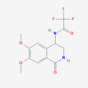 molecular formula C13H13F3N2O4 B2920288 N-(6,7-dimethoxy-1-oxo-1,2,3,4-tetrahydro-4-isoquinolinyl)-2,2,2-trifluoroacetamide CAS No. 685109-21-1