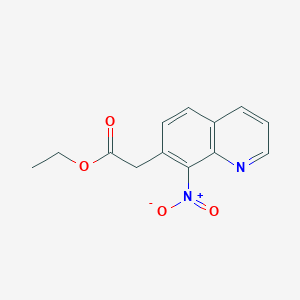 molecular formula C13H12N2O4 B2920290 Ethyl 2-(8-nitroquinolin-7-YL)acetate CAS No. 1260787-51-6