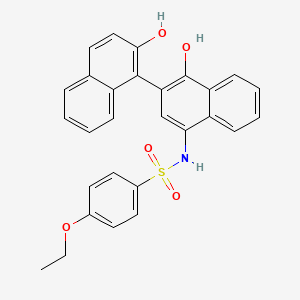 molecular formula C28H23NO5S B2920328 N-{1',2-dihydroxy-[1,2'-binaphthalene]-4'-yl}-4-ethoxybenzene-1-sulfonamide CAS No. 477498-57-0