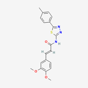 molecular formula C20H19N3O3S B2920337 (2E)-3-(3,4-dimethoxyphenyl)-N-[5-(4-methylphenyl)-1,3,4-thiadiazol-2-yl]prop-2-enamide CAS No. 476462-12-1