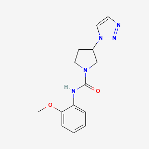 molecular formula C14H17N5O2 B2920353 N-(2-methoxyphenyl)-3-(1H-1,2,3-triazol-1-yl)pyrrolidine-1-carboxamide CAS No. 2034442-44-7