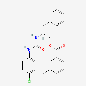 molecular formula C24H23ClN2O3 B2920361 2-{[(4-Chloroanilino)carbonyl]amino}-3-phenylpropyl 3-methylbenzenecarboxylate CAS No. 338963-27-2